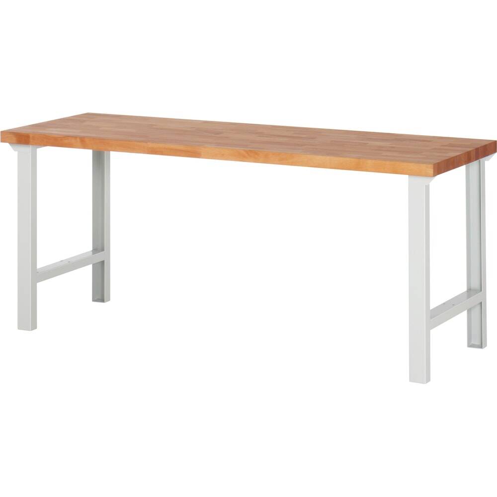 Werkbank mit Buchenplatte - Tragkraft 750 kg - 840 x 2.000 x 700 mm (HxBxT) - lichtgrau/enzianblau-0