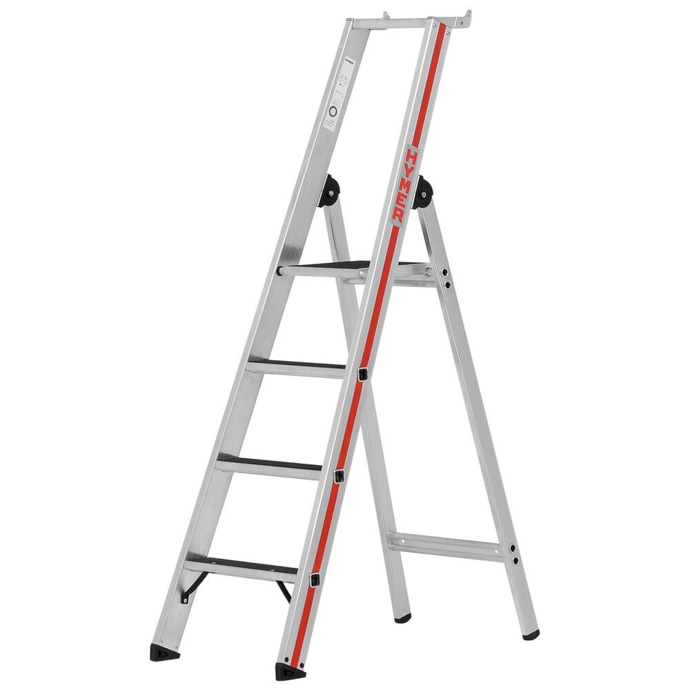 HYMER Stufenstehleiter, R13-Beschichtung, mit Plattform, Standhöhe 0,9-0