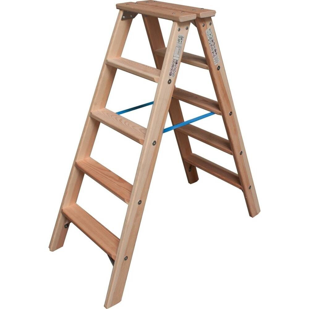 STABILO Doppelleiter Holz 2x5 Stu.-1
