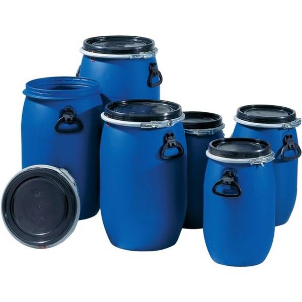 Graf Weithalsfass, 120 l Polyethylen blau, Einfüllöffnung-Ø 400 mm