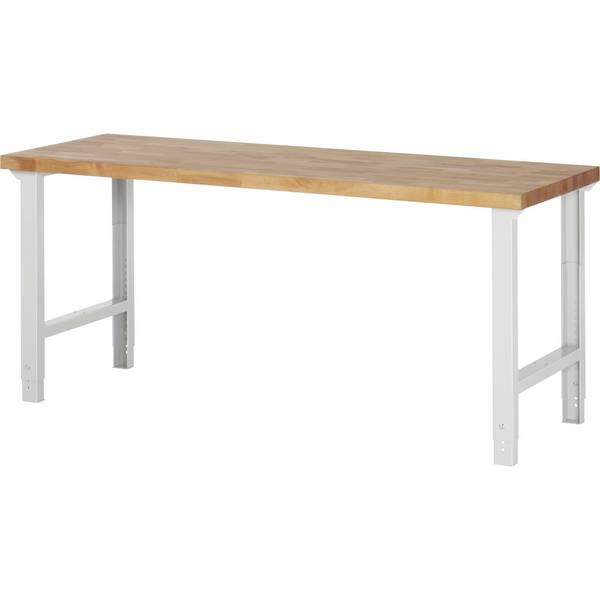Werkbank Modell 7000,  BxTxH 2000x700x790-1140 mm,  Buche-Massiv Arbeitsplatte 40 mm