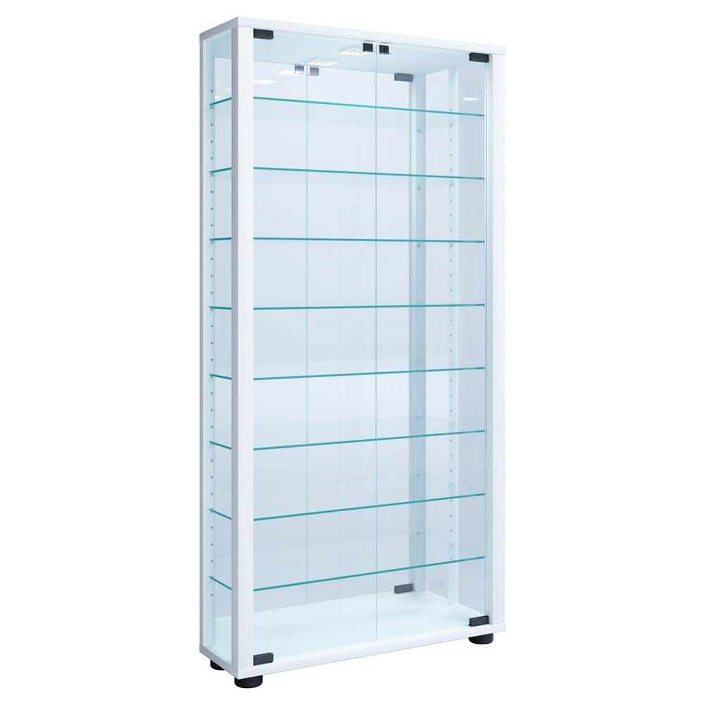 VCM Standvitrine Lumo Maxi mit Spiegel, inkl. LED-Beleuchtung, weiß-0