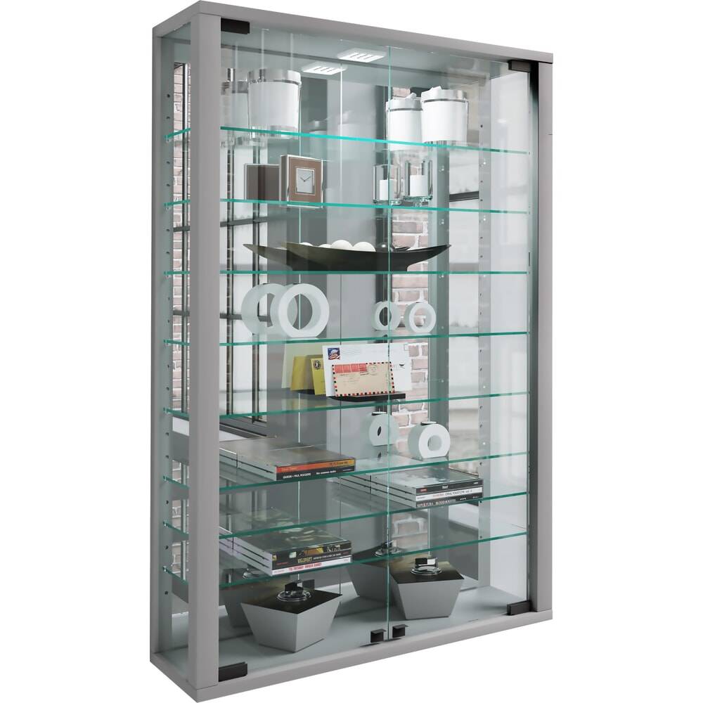 VCM Wandvitrine Vitrosa Mini mit Spiegel, inkl. LED-Beleuchtung, silbe-3