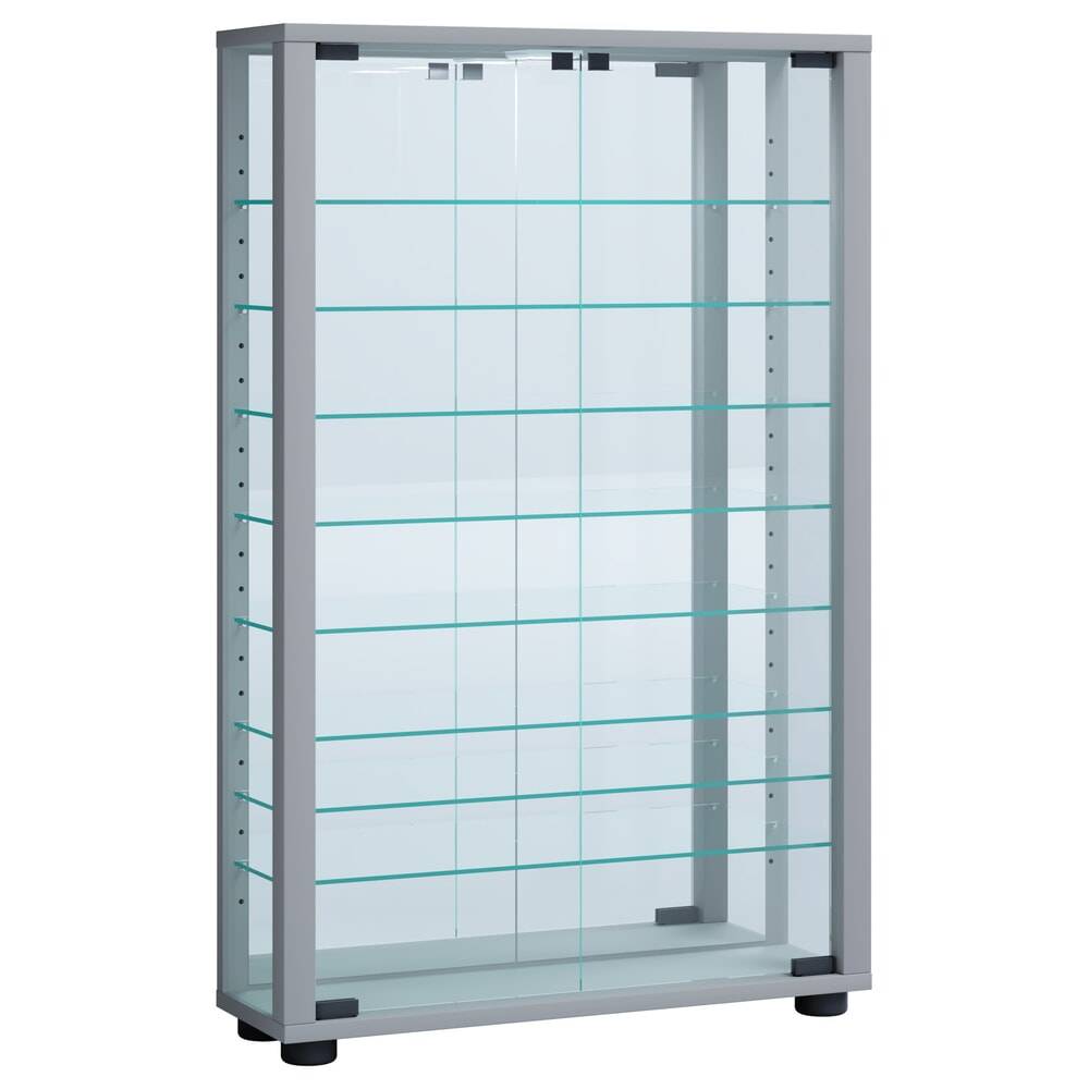VCM Wandvitrine Vitrosa Mini mit Spiegel, inkl. LED-Beleuchtung, silbe-0