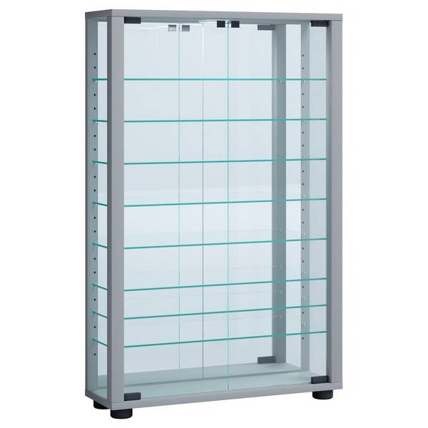 VCM Wandvitrine Vitrosa Mini mit Spiegel, inkl. LED-Beleuchtung, silbe