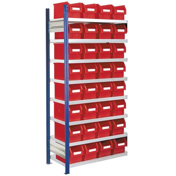 Kappes RasterPlan Fachbodenregal , AF, FL 100 kg, mit 32 Sichtlagerkäs