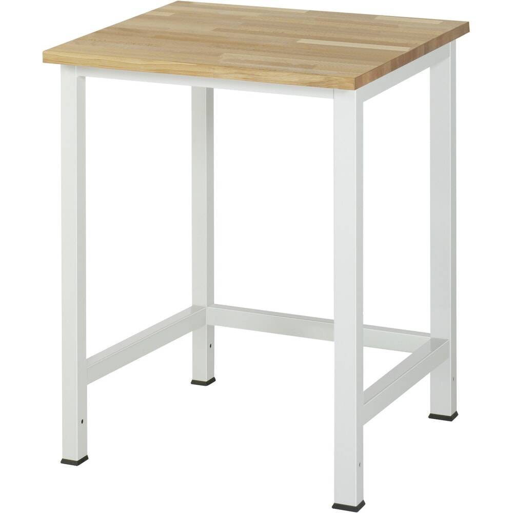 Werktisch, Grundtisch, Unterbau 45x45 mm, Platte Buche, BxTxH 750x800x825 mm, RAL 7035-0