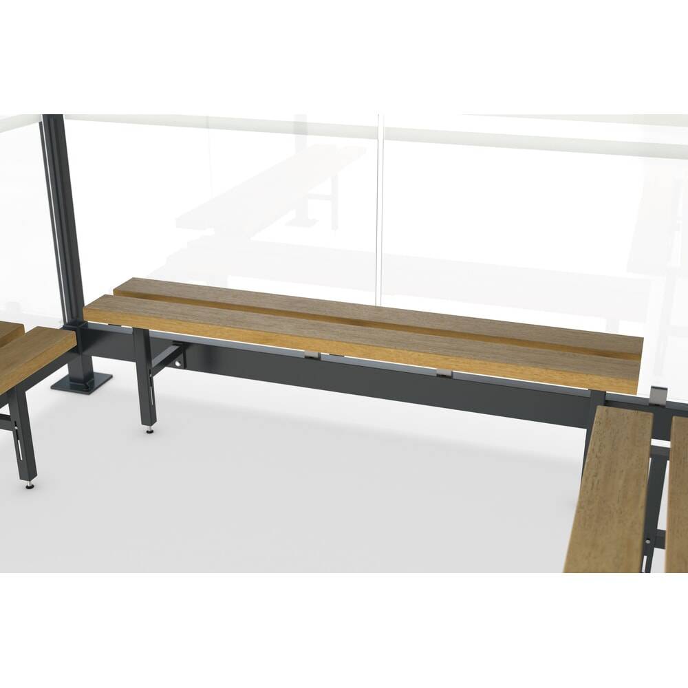 wsm® Raucherunterstand Köln, U-Form, inkl. Bank und Standascher-1