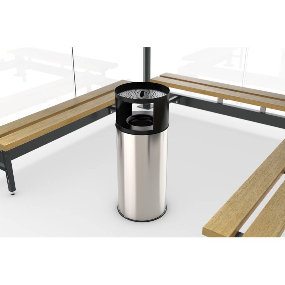wsm® Raucherunterstand Köln, U-Form, inkl. Bank und Standascher-2