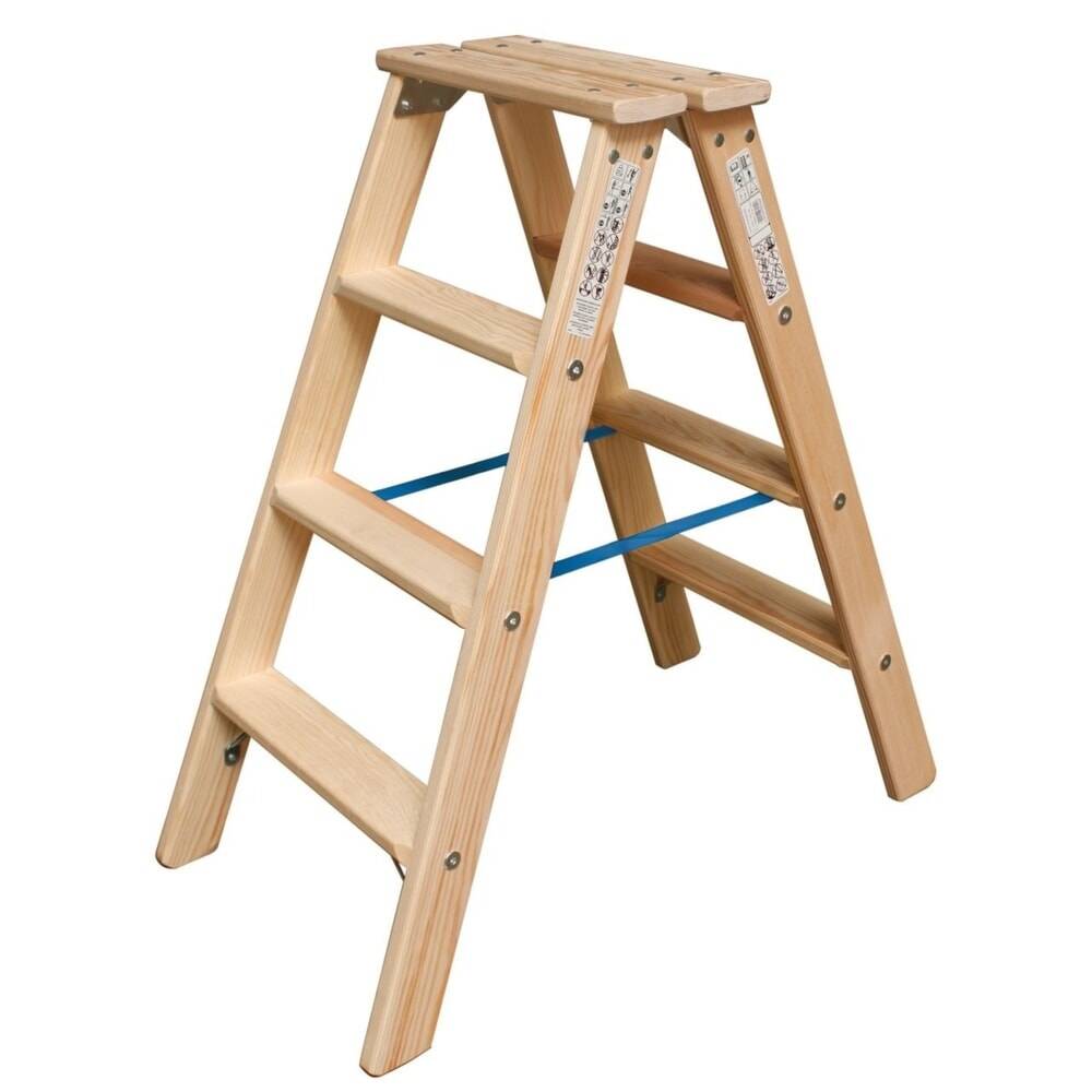 STABILO Doppelleiter Holz 2x4 Stu.-1