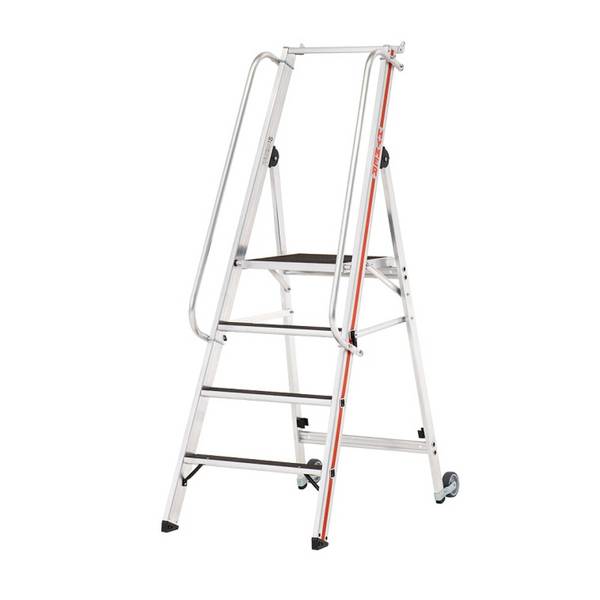 HYMER Plattformleiter, R13-Beschichtung, mit Eimerhaken, Standhöhe 0,9