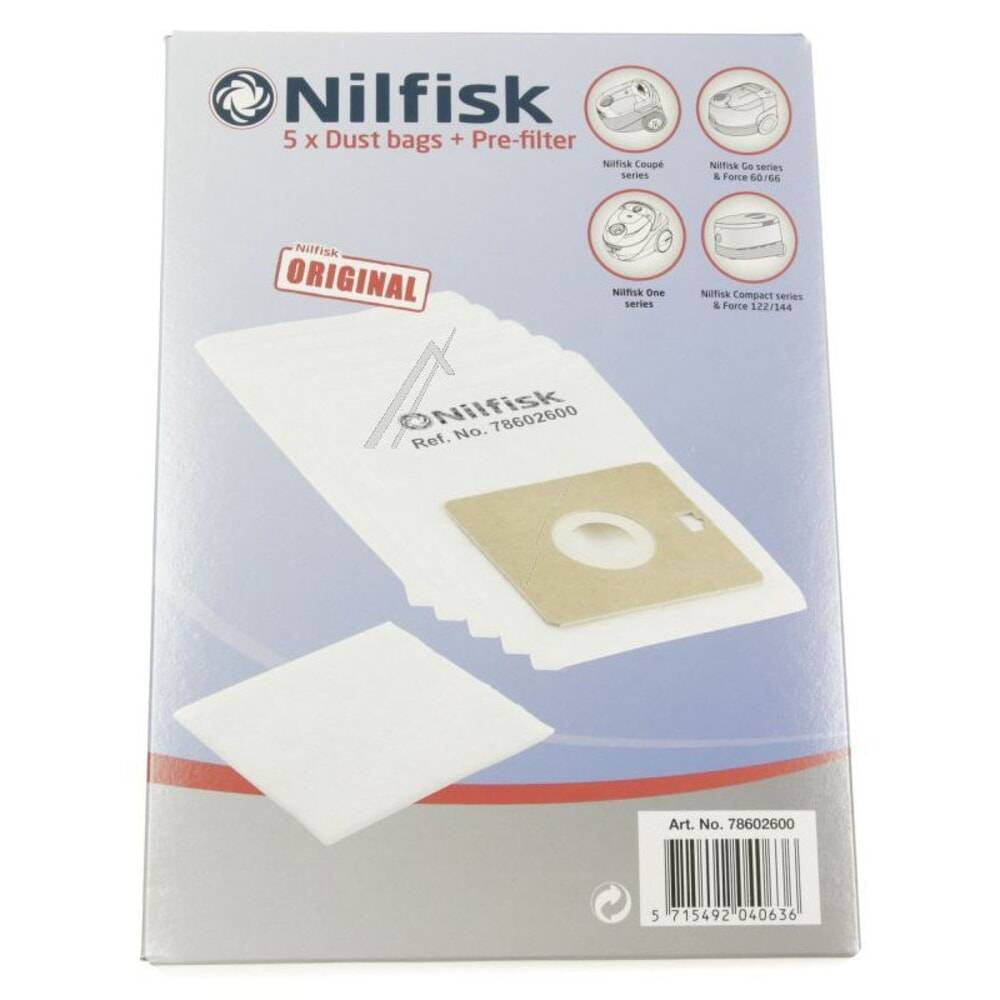 Staubbeutel für Nilfisk® Bürosauger Coupé Neo Energy, 5 Stk/VE-0