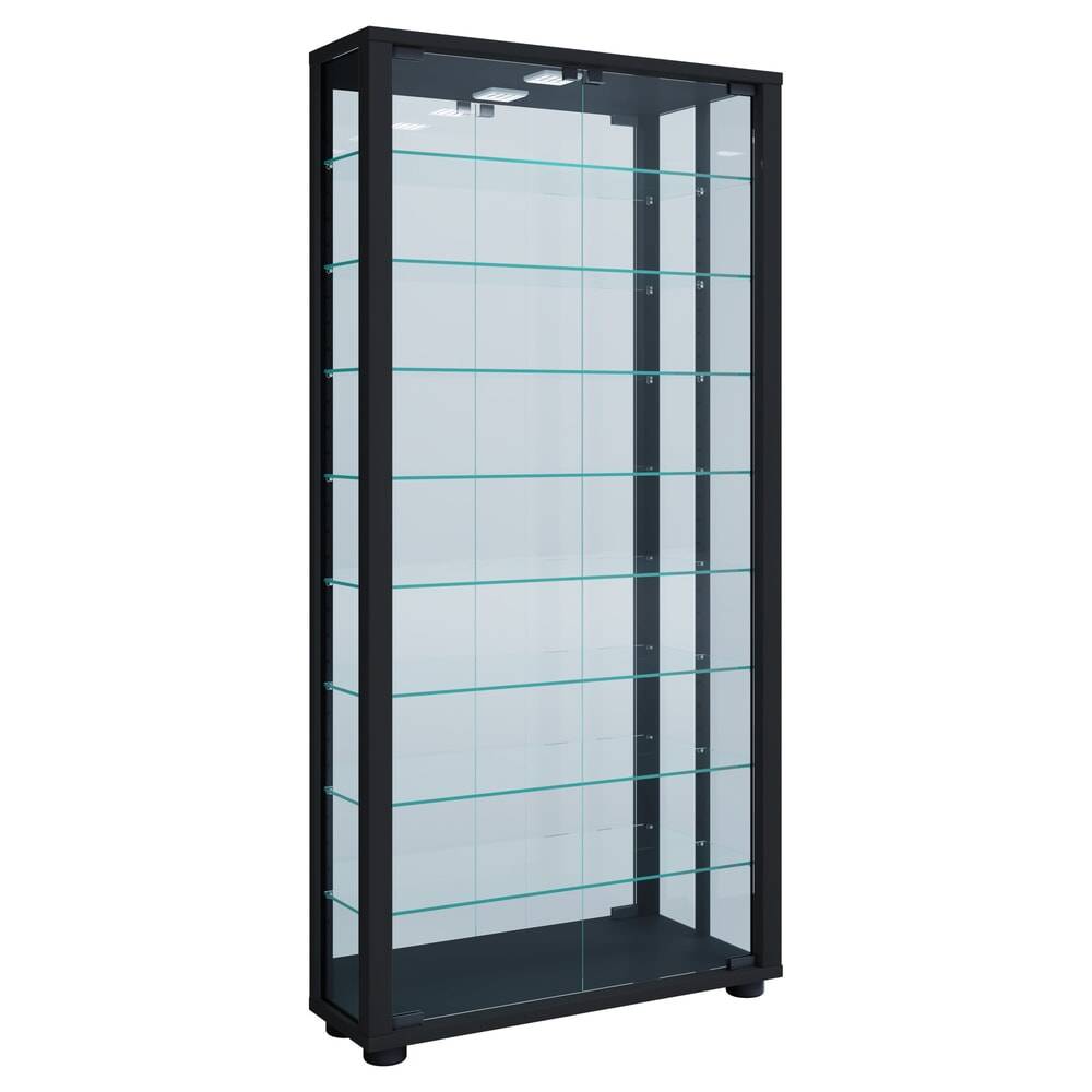 VCM Standvitrine Lumo Maxi mit Spiegel, inkl. LED-Beleuchtung, schwarz-0