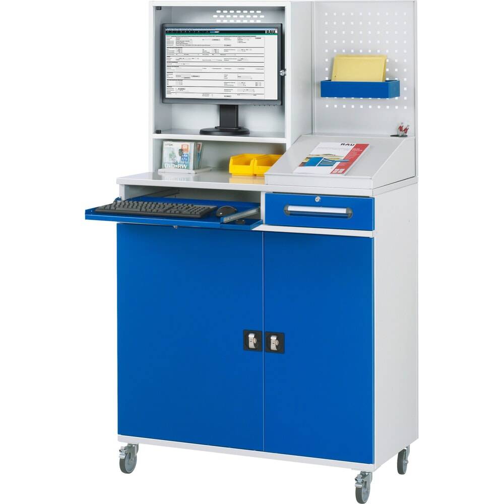 RAU Computer-Arbeitsplatz mit Monitorgehäuse, mobil-1