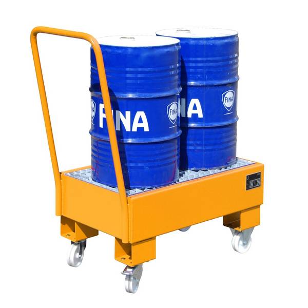 Bauer® Auffangwanne aus Stahl, verfahrbar, 2x 60 l stehend, Auffangvol