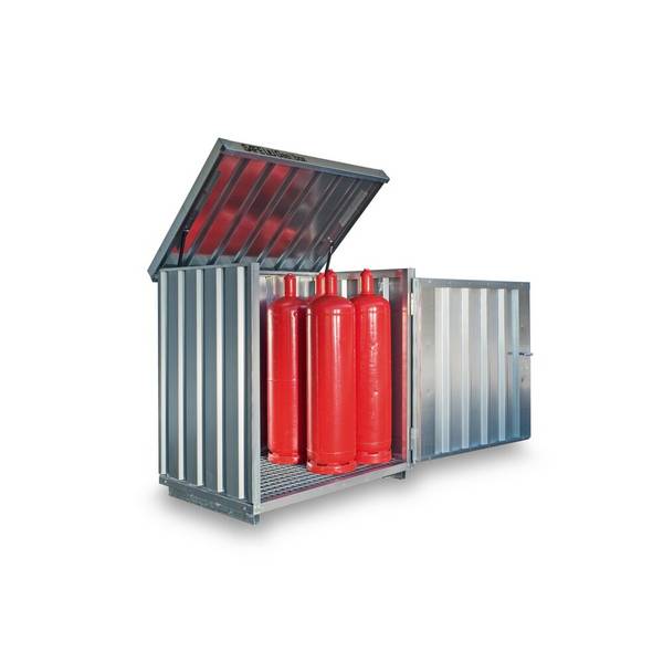 SAFE Tank Gasflaschenbox GB 1, verzinkt, montiert, mit Gitterrostboden