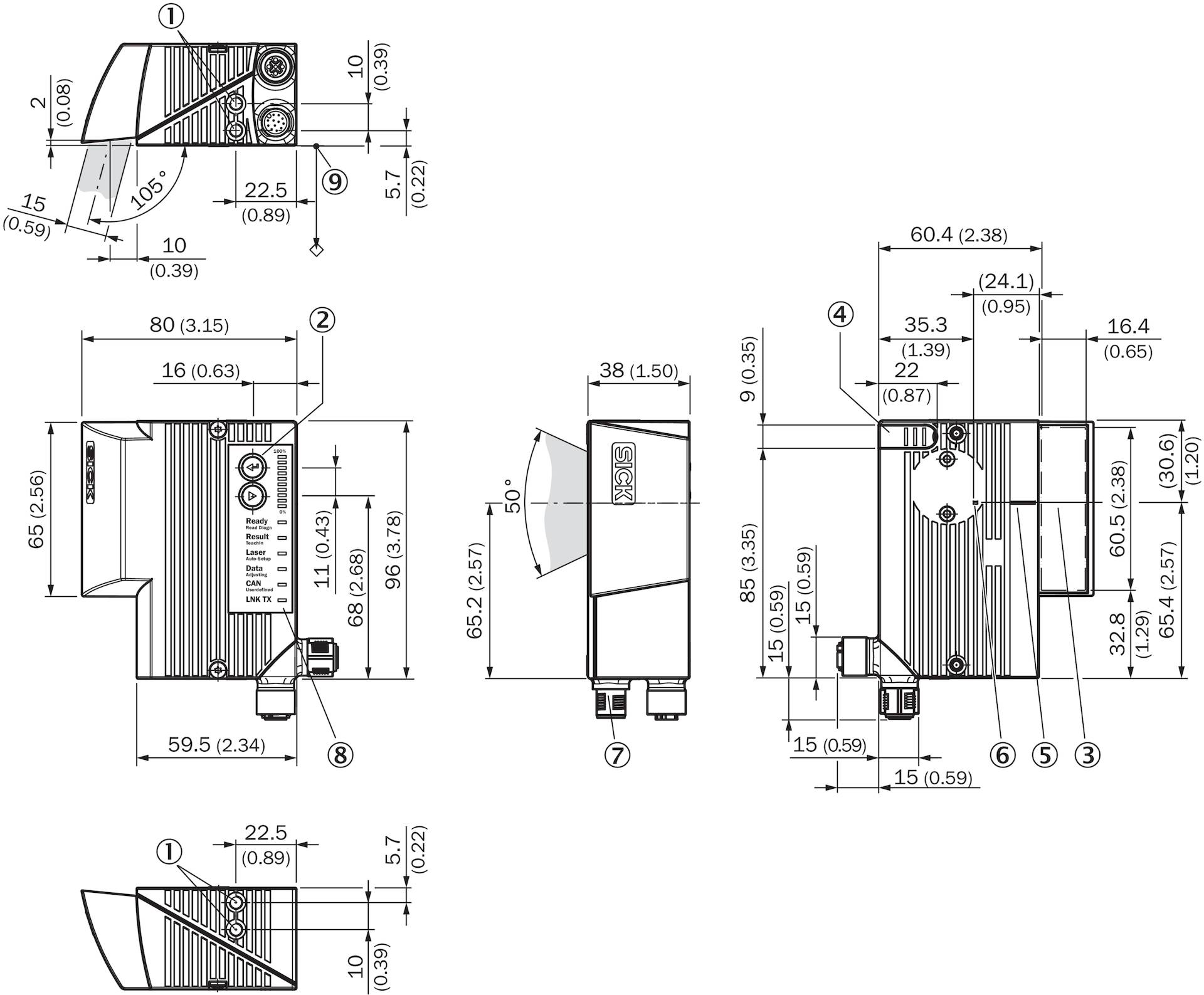 Sick CLV632-2120, Fest montierter Barcodescanner, P/n: 1041993-0