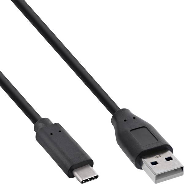InLine® USB 2.0 Kabel, USB-C Stecker an A Stecker, schwarz, 5m