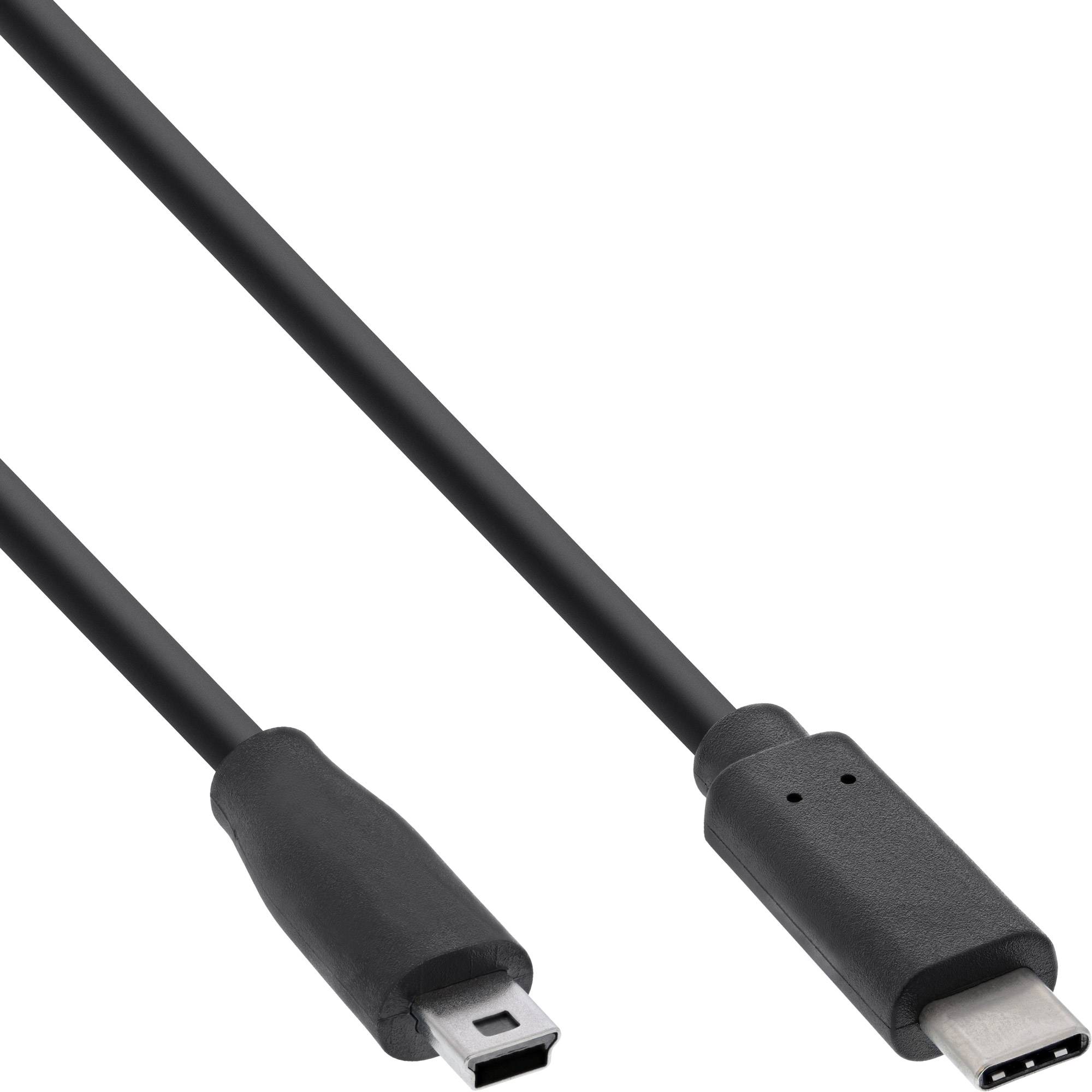 InLine® USB 2.0 Kabel, USB-C Stecker an Mini-B Stecker, schwarz, 1,5m-0
