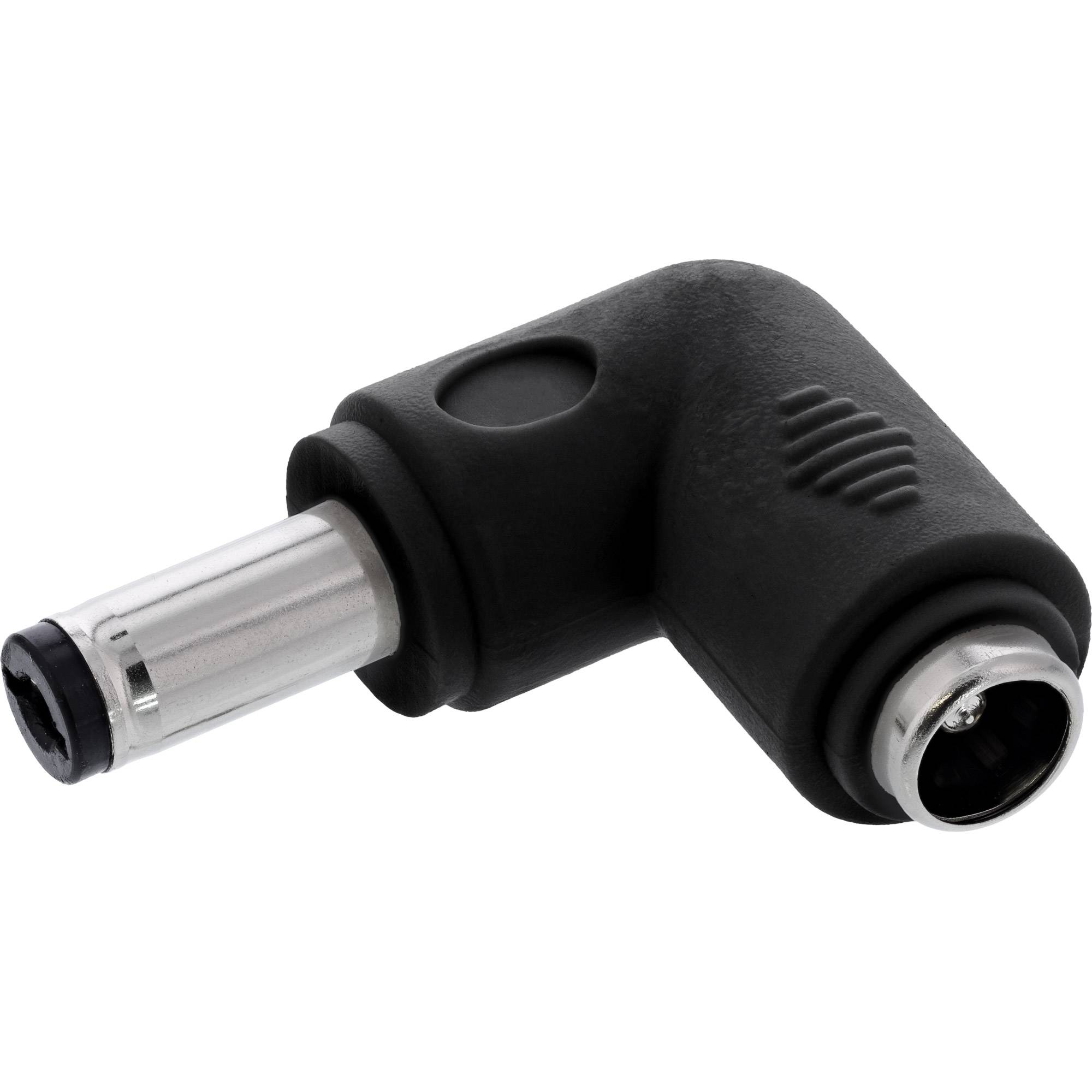 InLine® DC Adapter, 5,5 x 2,5mm DC Hohlstecker Stecker/Buchse gewinkelt schwarz-0