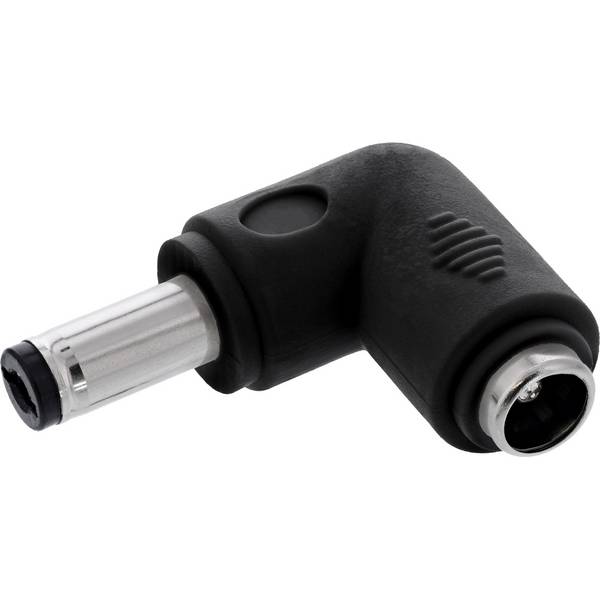 InLine® DC Adapter, 5,5 x 2,5mm DC Hohlstecker Stecker/Buchse gewinkelt schwarz