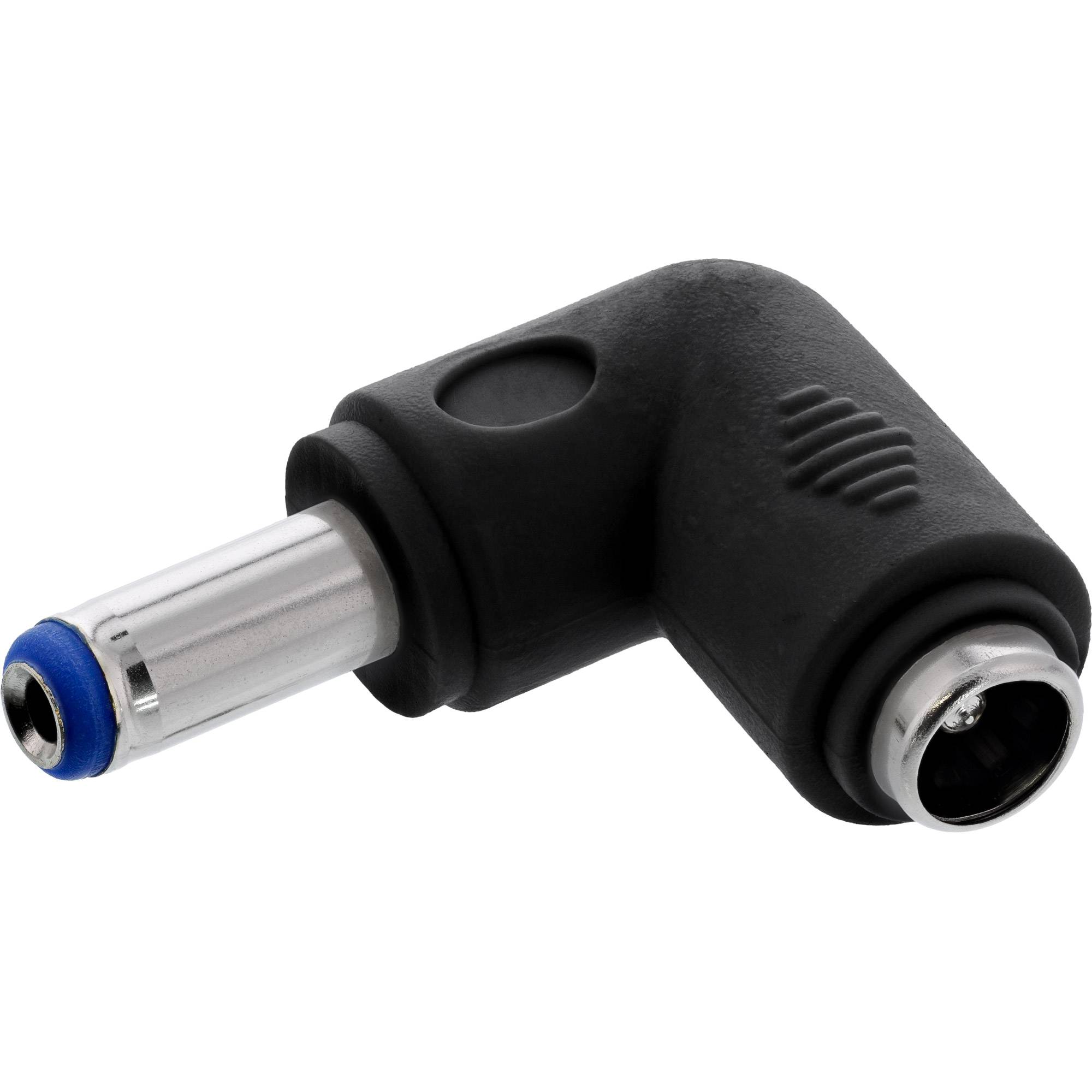 InLine® DC Adapter, 5,5 x 2,1mm DC Hohlstecker Stecker/Buchse gewinkelt, schwarz-0