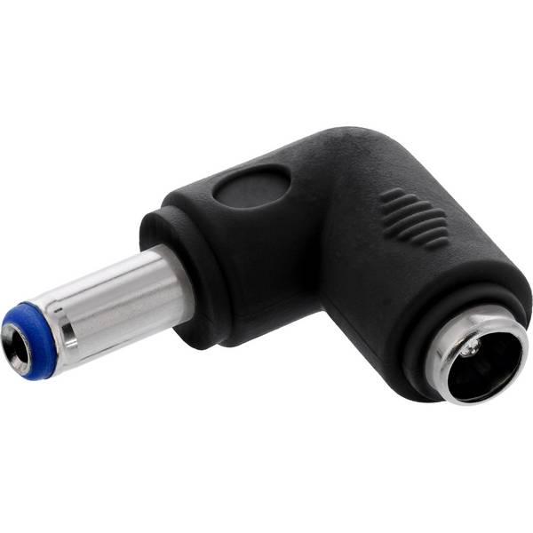 InLine® DC Adapter, 5,5 x 2,1mm DC Hohlstecker Stecker/Buchse gewinkelt, schwarz