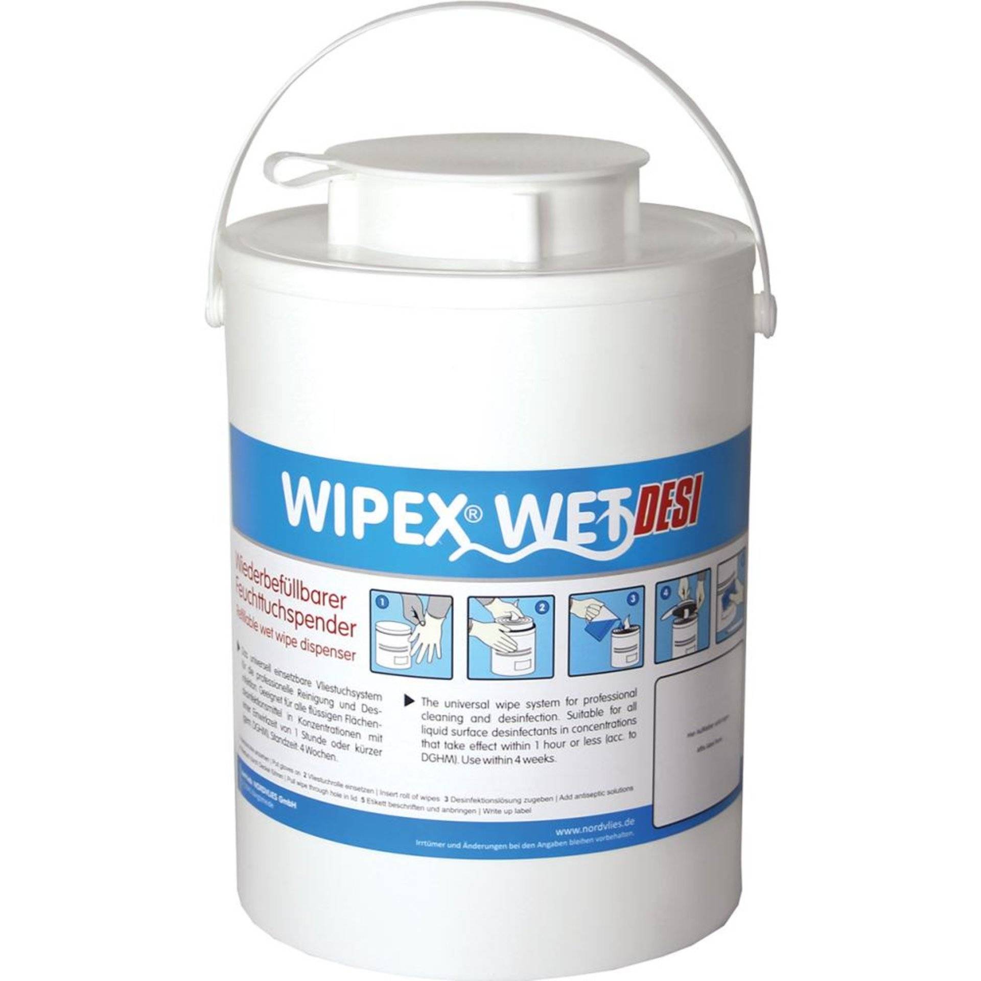 WIPEX-WET Feuchttuch- spender, weiß Kunststoff-0