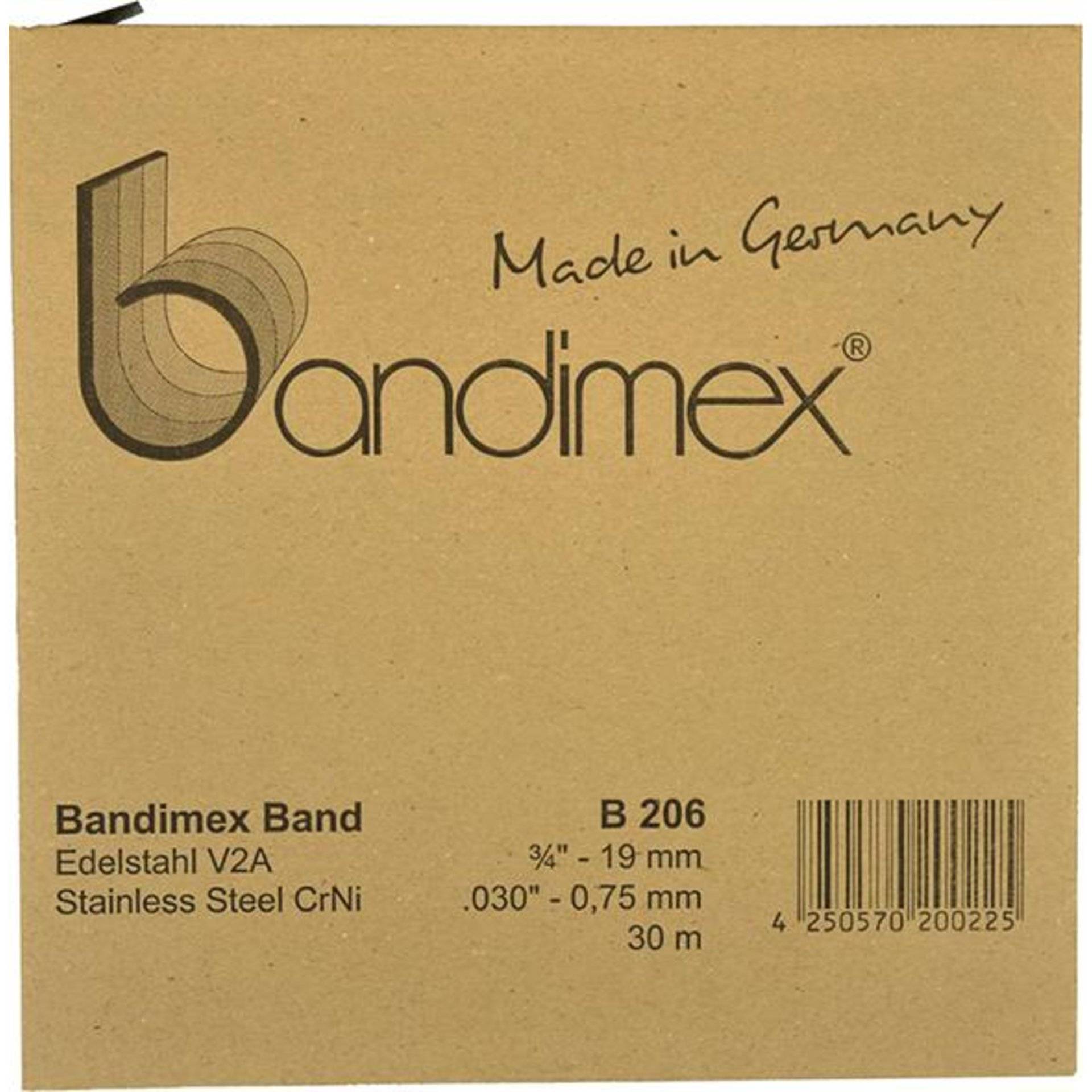 Stahlband 1/2" V2A-Edelstahl, Rolle a 30m Bandimex-0