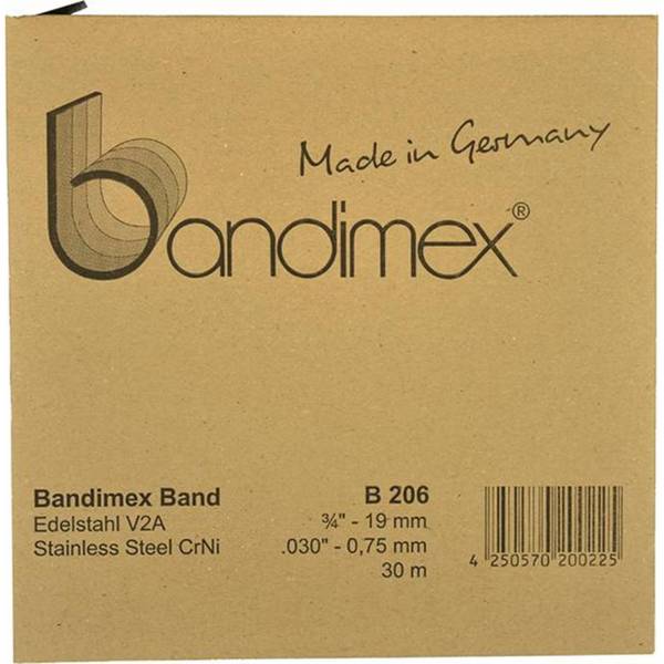 Stahlband 1/2" V2A-Edelstahl, Rolle a 30m Bandimex