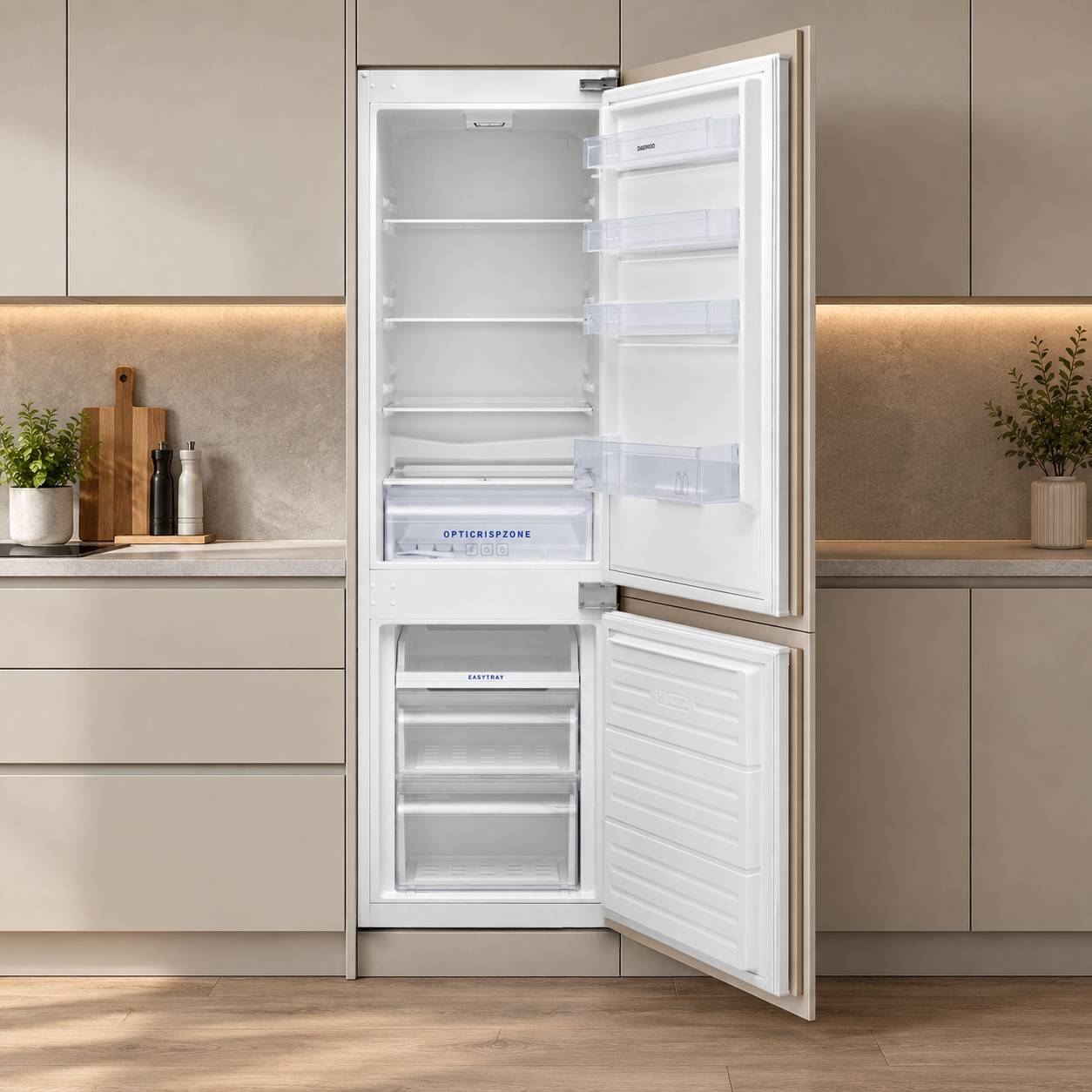 Daewoo CKL2764EIMA0-DE Einbaukühlschrank mit Gefrierfach, Einbau Kühl Gefrierkombination, 178cm Nische, 251 Liter-1
