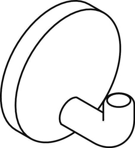 Einzelhaken 801.90.010 einfach A.30mm PA felsgrau 95 D.40mm HEWI-2