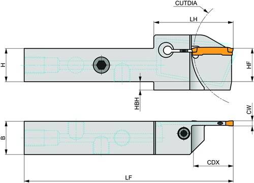 Außendrehhalter ISO GL4-A2525PFL-32-80 Einstechtiefe 32mm Linkslauf PRAMET-4