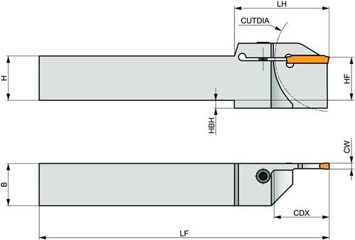 Außendrehhalter ISO GL6-S2525MFL-20-80 Einstechtiefe 20mm Linkslauf PRAMET-5