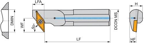 Bohrstange ISO A32T-SVLCL 13-X D.32mm Linkslauf PRAMET-4