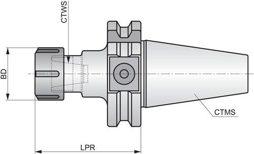 ER Spannzangenfutter DIN 69871 D. 16mm ISO 69871.50ADB-CC.ER25.060 PRAMET-3