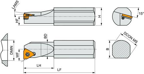 Bohrstange ISO SIL 1416 N 16-0 D.16mm Linkslauf PRAMET-6