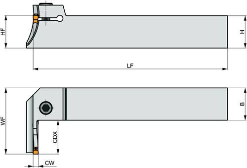 Planeinstech-Werkzeug ISO GL4-S2525MGR-25-R095060 Einstechtiefe 25mm Rechtslauf-4