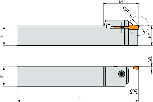 Außendrehhalter ISO GL5-S2525MFL-12 Einstechtiefe 12mm Linkslauf PRAMET-3