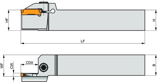 Planeinstech-Werkzeug ISO GL3-S2525MFR-15-L044033 Einstechtiefe 15mm Rechtslauf-3