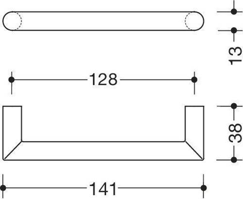 Möbelgriff 562.13B128 PA 90 tiefschwarz ma 128mm D.13mm HEWI-2