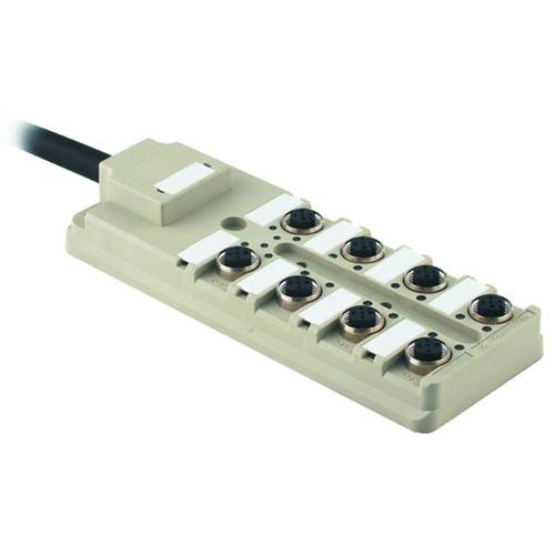 Thumbnail - Weidmüller SAI-8-F 4P PUR 15M 9456770000 Sensor/Aktorbox passiv M12-Verteiler mit Metallgewinde 1 St.