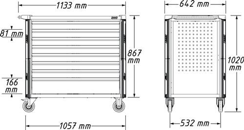Wkz.wagen 179NXXL-8D/619 B1133xT642xH1020mm 1000kg 8Schubl.616-tlg.Stahlbl.HAZET-2