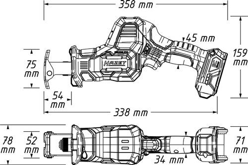 Akku-Säbelsäge 9534-10 18V 25mm 0-3000min-¹ HAZET-4