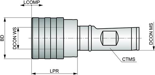 Gewindeschneid-Schnellwechselfutter ISO AW.32-QTCC.M5.M22 D.32mm m. Wedon-Schaft-3