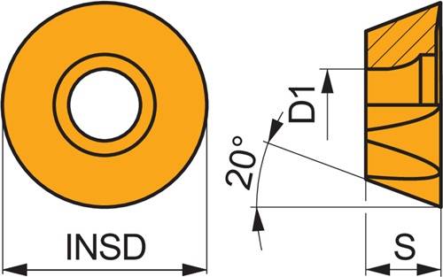 Fräswendeschneidplatte ISO REHT 1604M0EN-MM:M9340 D. 5,5mm MT-CVD beschichtet-3