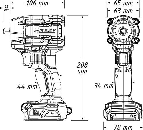 Akku-Schlagschrauber 9512-600/4 18V 5Ah 12,5mm (1/2Zoll) 4-kt.406 Nm HAZET-3