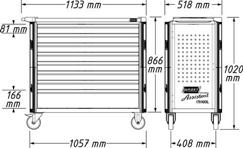 Wkz.wagen 179NXXL-7/340 B959xT518xH1020mm 600kg 7 Schubl.340-tlg.Stahlbl.HAZET-2