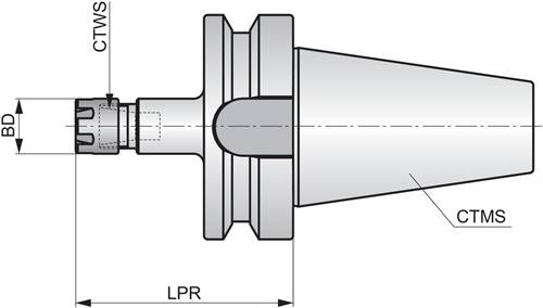 ER Mini-Spannzangenfutter ISO BT.40ADB-CCM.ER16.100 D. 10mm PRAMET-3