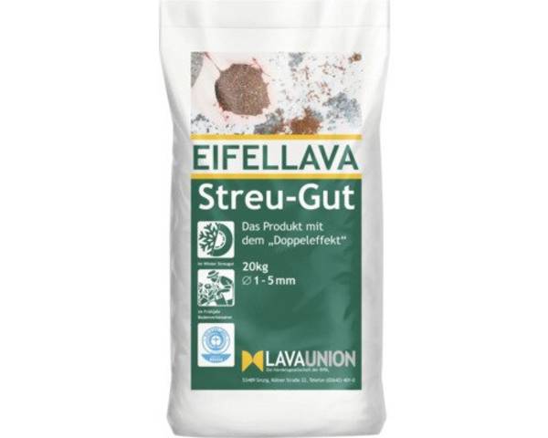 Streugut LAVAUNION Eifel Lava Streu - Gut 20 kg Sack, 1 -5 mm -Streusalz Alternative-